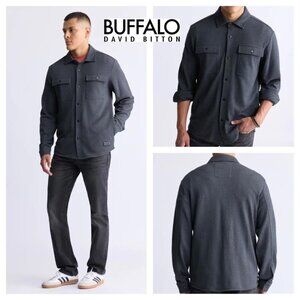 NWT $99 BUFFALO DAVID BITTON Men M Lightweight Button-Up Shacket Jacket Shirt